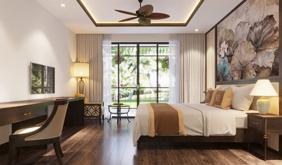 Thiết kế phòng ngủ resort Sen Vàng